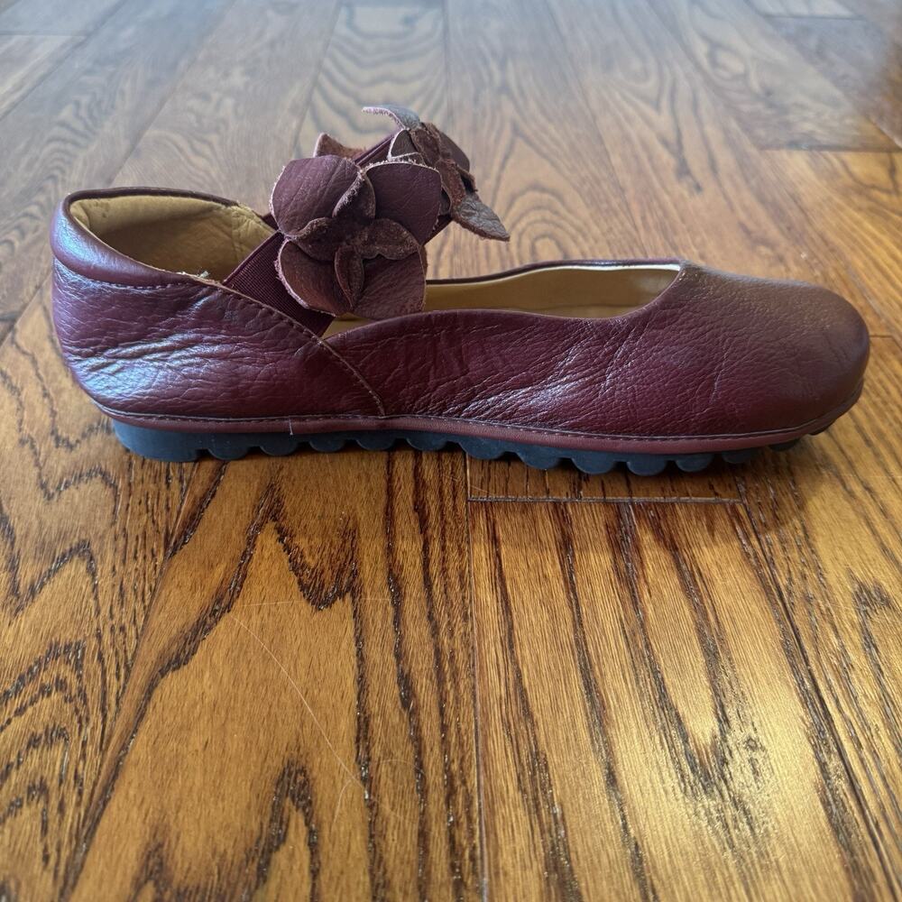 Spring Step L'Artiste Talulla 39 Women's Shoes 8.5 Burgundy Floral Ballet Flats - Picture 5 of 11